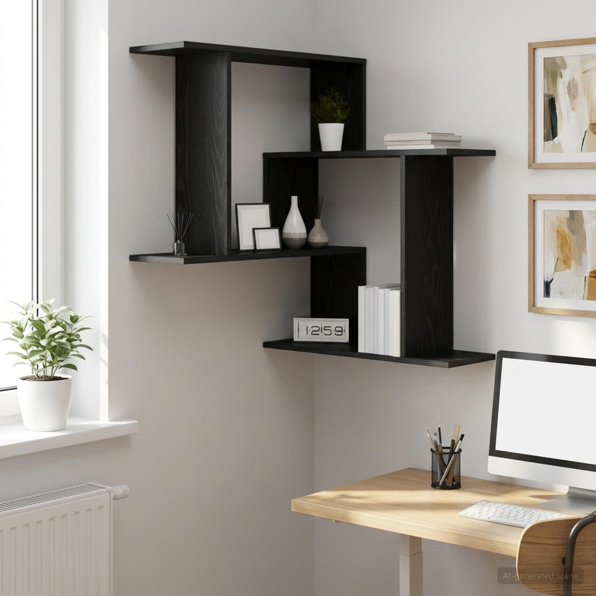 vidaXL Wandplank Wit 67 x 67 x 87 cm Bewerkt hout