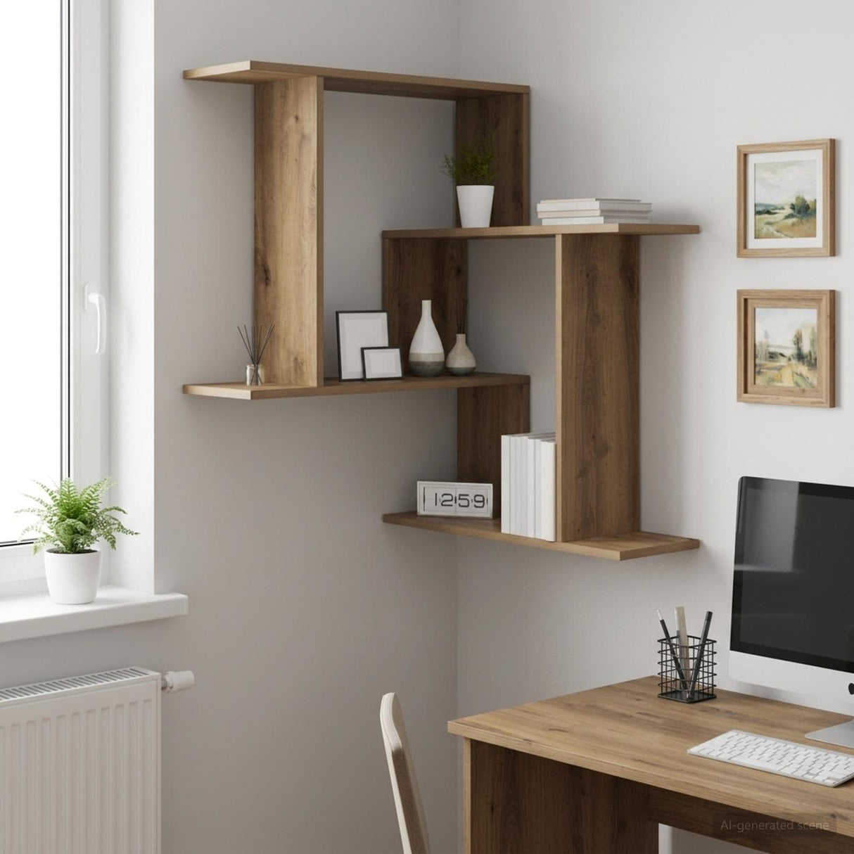 vidaXL Wandplank Wit 67 x 67 x 87 cm Bewerkt hout