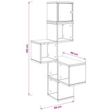 vidaXL Muur Hoekplank Wit 48 x 48 x 120 cm Bewerkt hout