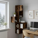 vidaXL Muur Hoekplank Wit 48 x 48 x 120 cm Bewerkt hout