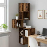 vidaXL Muur Hoekplank Wit 48 x 48 x 120 cm Bewerkt hout