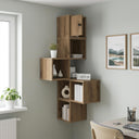 vidaXL Muur Hoekplank Wit 48 x 48 x 120 cm Bewerkt hout