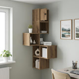 vidaXL Muur Hoekplank Wit 48 x 48 x 120 cm Bewerkt hout