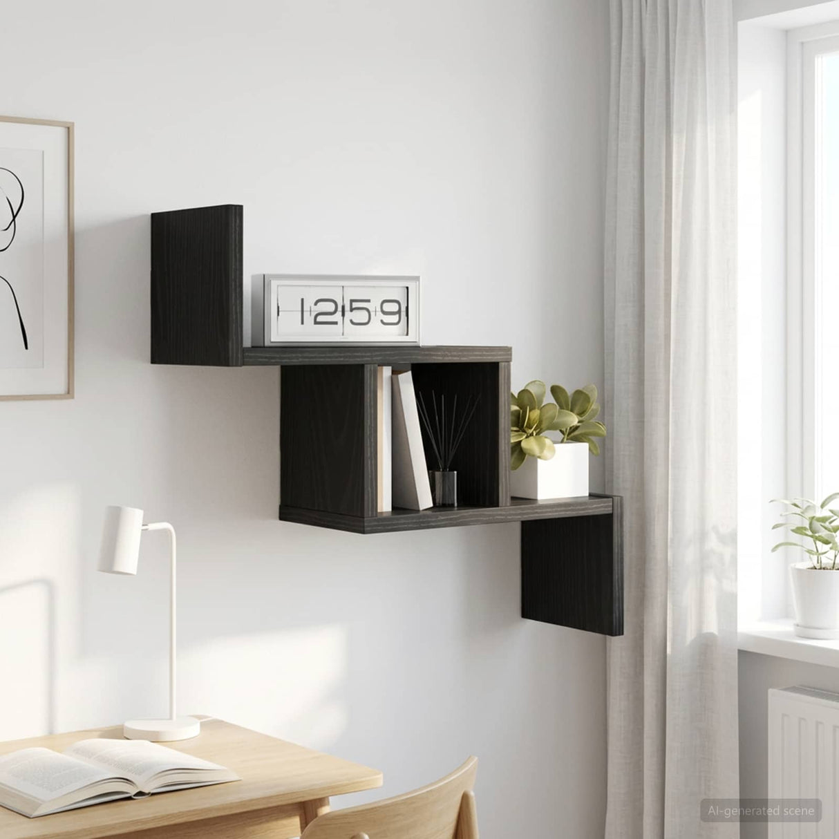 vidaXL Wandplank Wit 48 x 15 x 42 cm Bewerkt hout