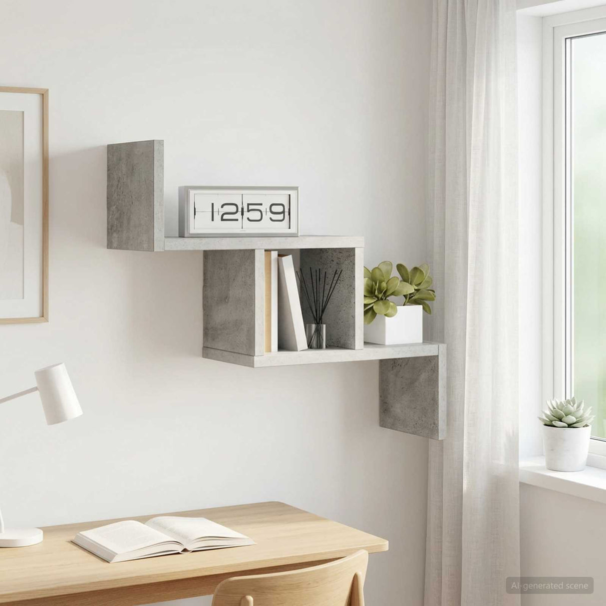 vidaXL Wandplank Wit 48 x 15 x 42 cm Bewerkt hout