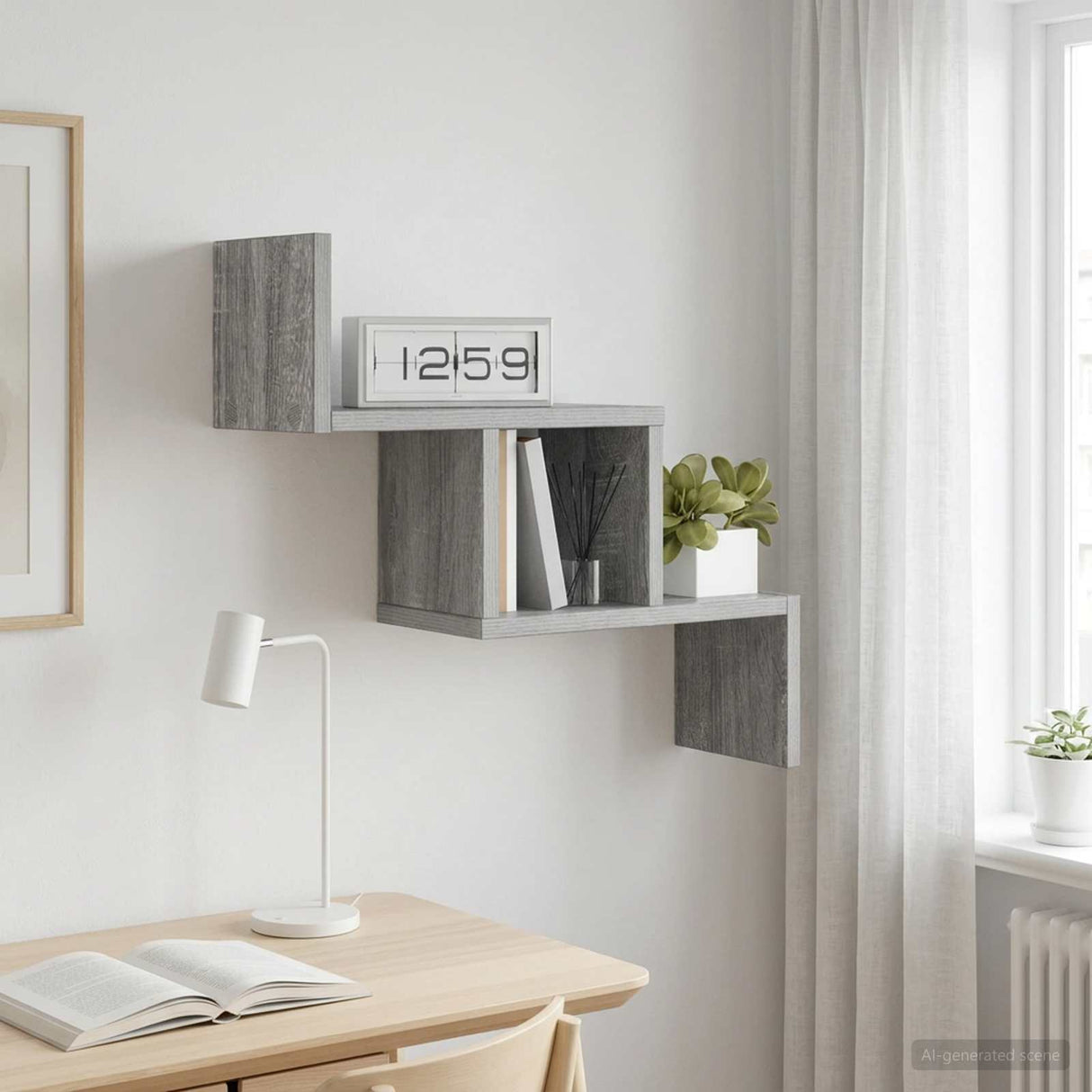 vidaXL Wandplank Wit 48 x 15 x 42 cm Bewerkt hout