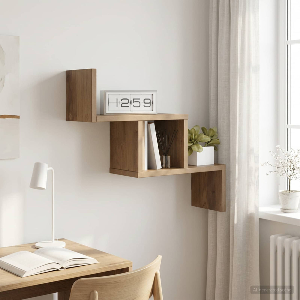 vidaXL Wandplank Wit 48 x 15 x 42 cm Bewerkt hout