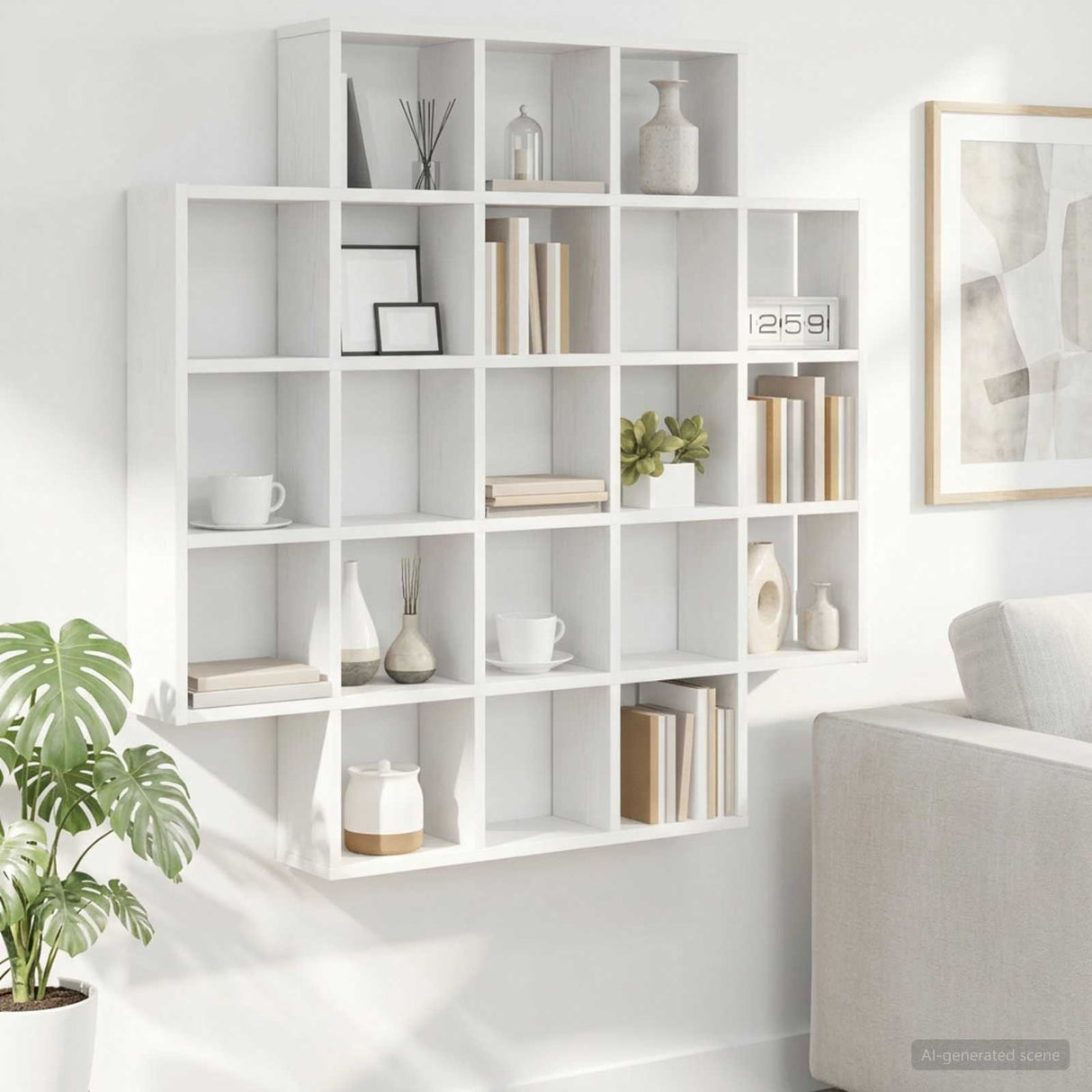 vidaXL Wall Shelf White 100 x 13 x 100 cm Engineered Wood