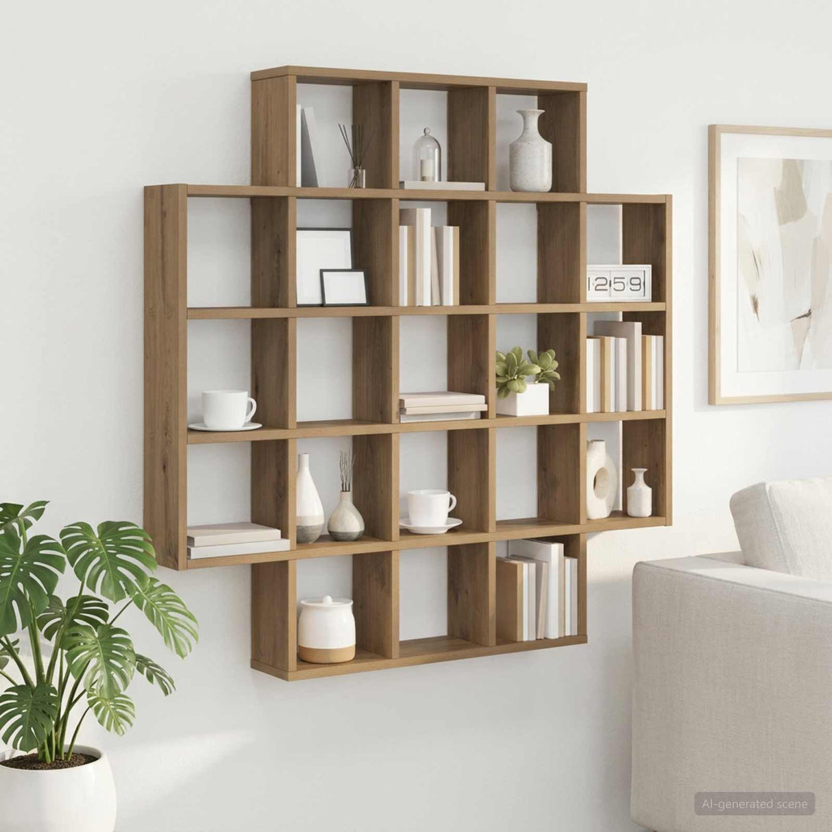 vidaXL Wall Shelf White 100 x 13 x 100 cm Engineered Wood