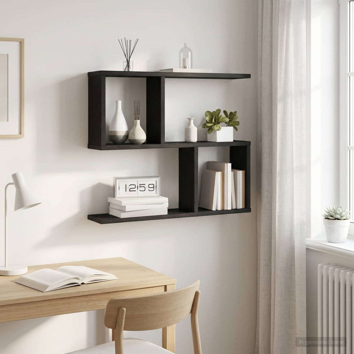 vidaXL Wandplank Wit 60 x 12 x 50,5 cm Bewerkt hout