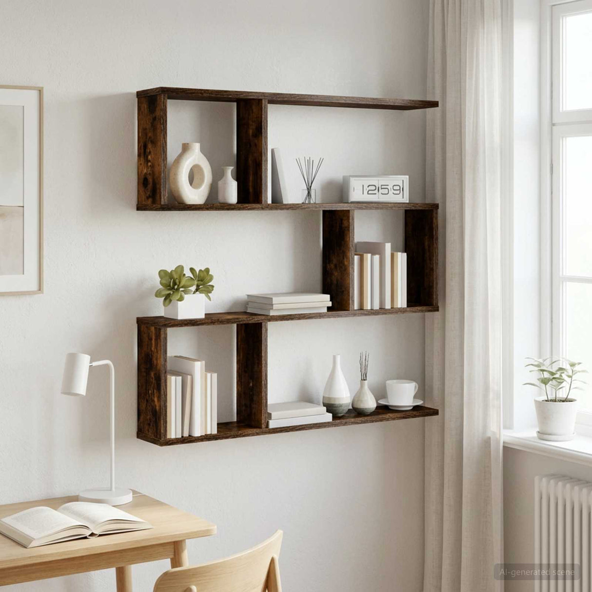 vidaXL Wandplank Wit 60 x 12 x 50,5 cm Bewerkt hout