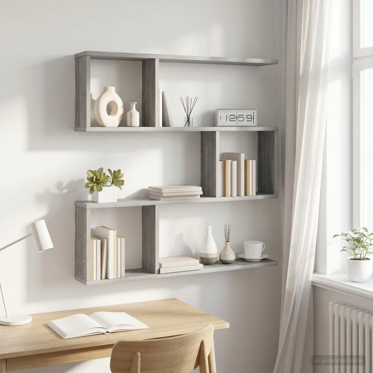 vidaXL Wandplank Wit 60 x 12 x 50,5 cm Bewerkt hout