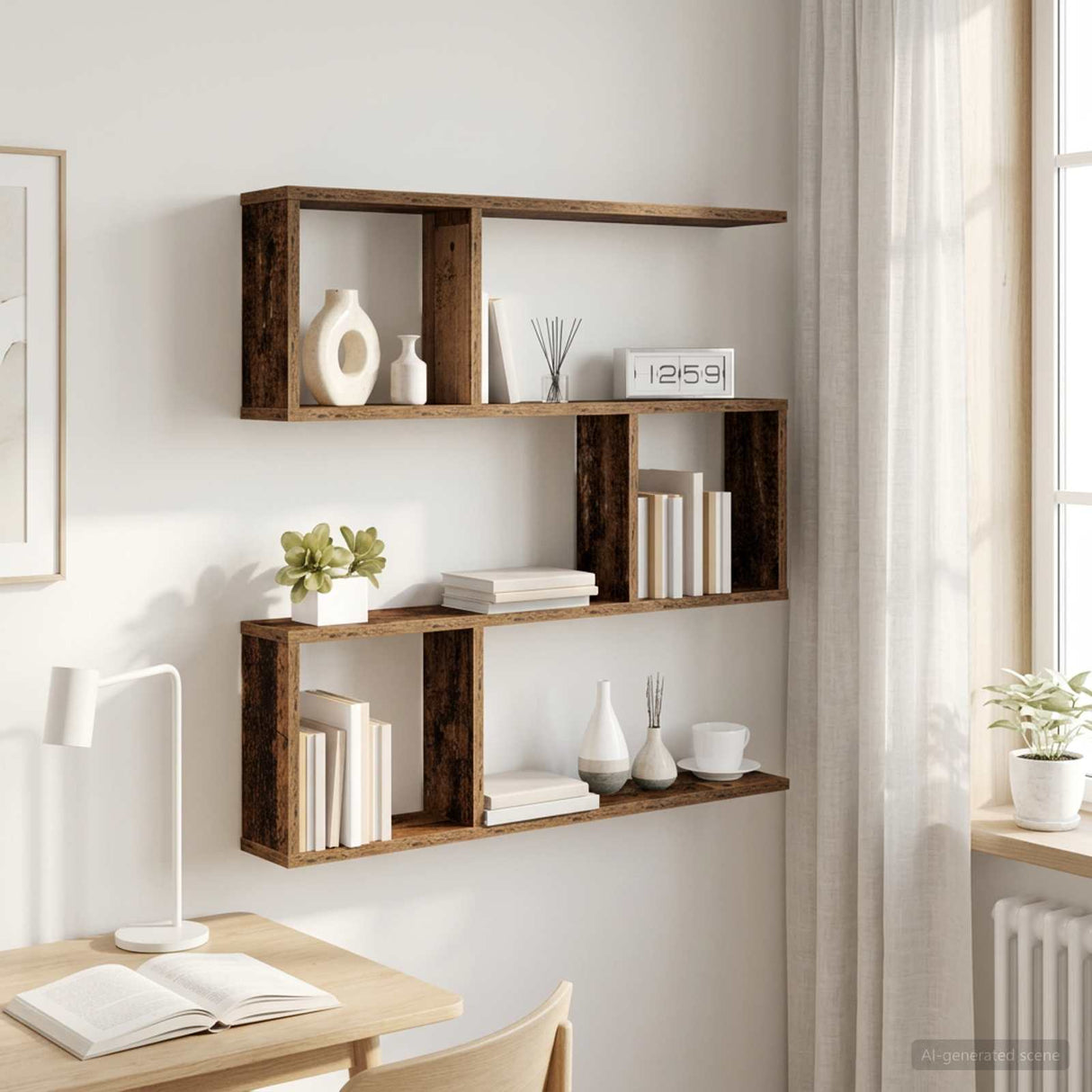 vidaXL Wandplank Wit 60 x 12 x 50,5 cm Bewerkt hout
