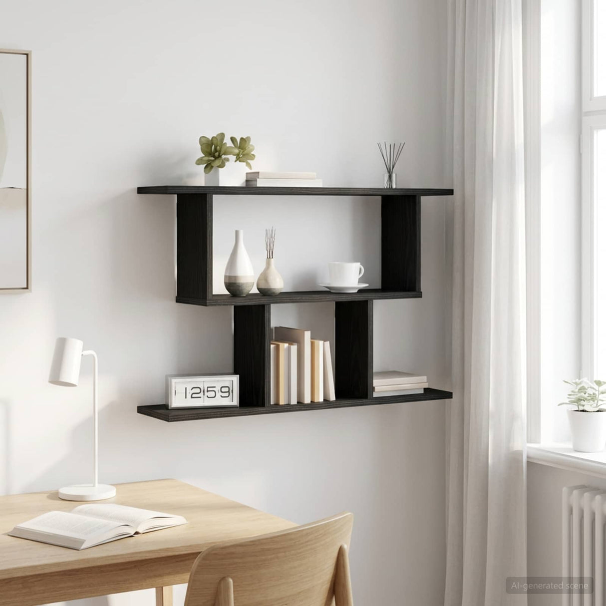 vidaXL Wall Shelf White 80x15x50.5 cm Engineered Wood