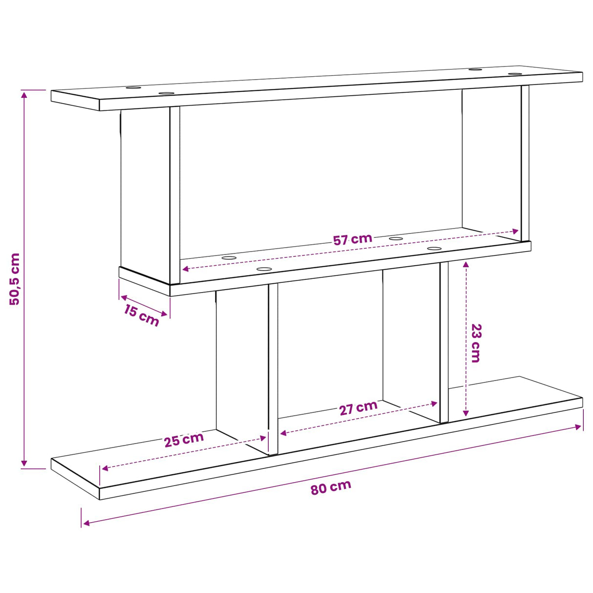 vidaXL Wall Shelf White 80x15x50.5 cm Engineered Wood
