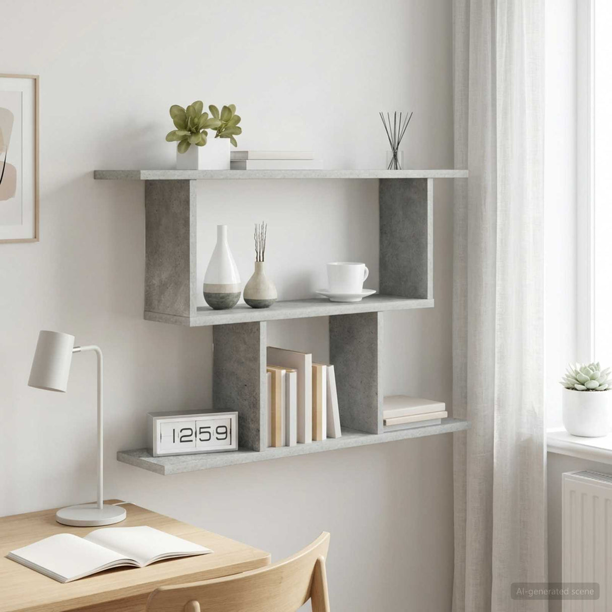 vidaXL Wall Shelf White 80x15x50.5 cm Engineered Wood