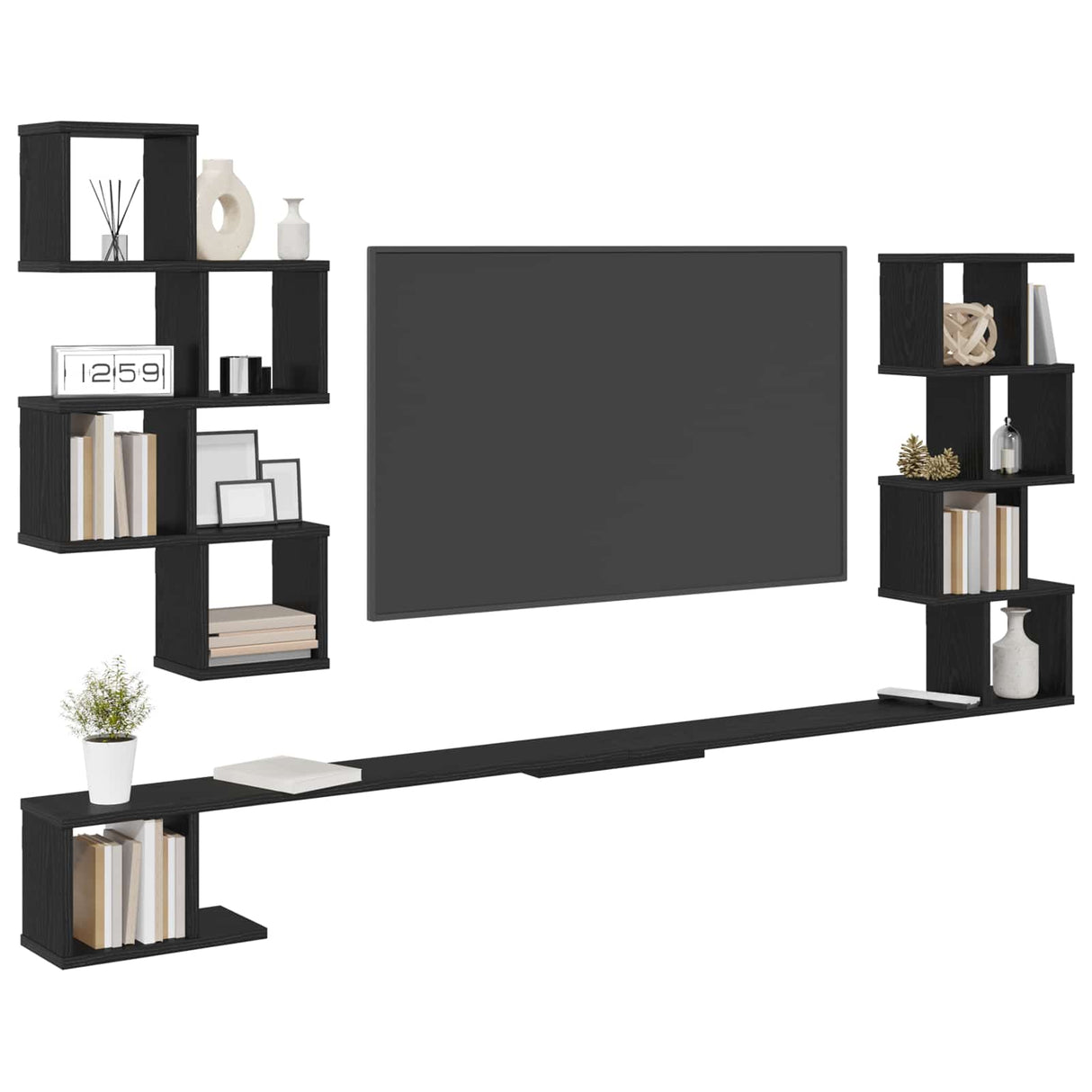 vidaXL Wandgemonteerd TV Rek Wit 180 x 15 x 94 cm Bewerkt hout