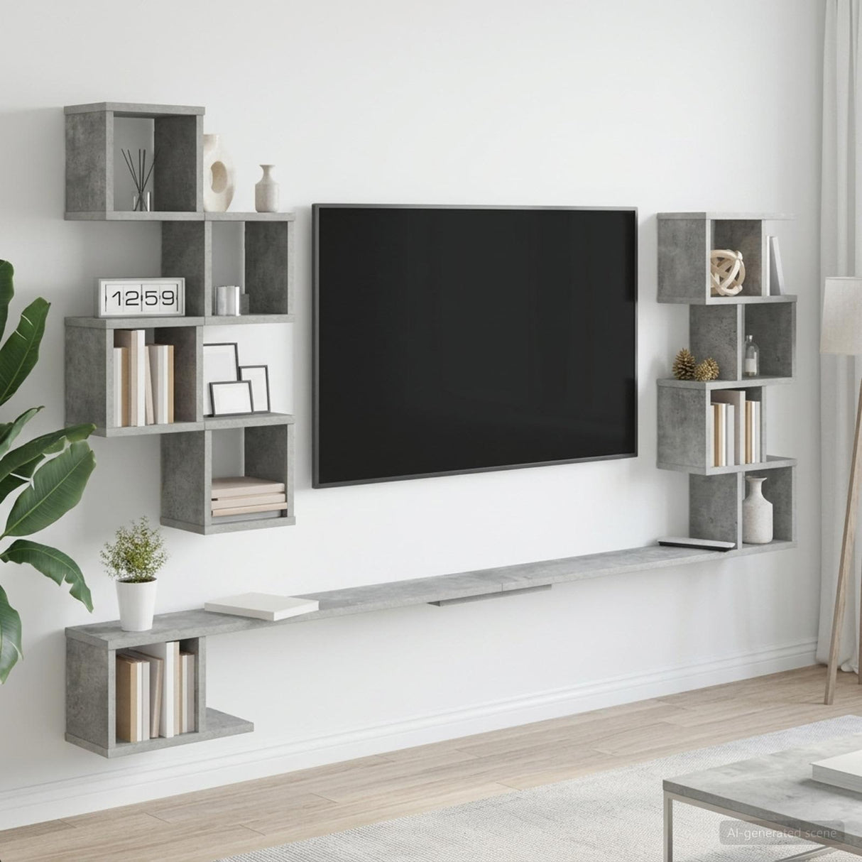 vidaXL Wandgemonteerd TV Rek Wit 180 x 15 x 94 cm Bewerkt hout