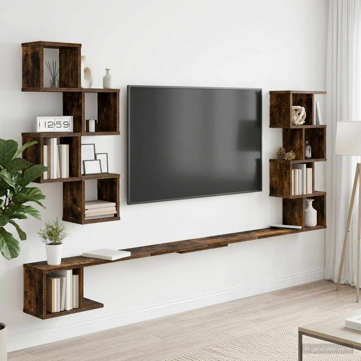 vidaXL Wandgemonteerd TV Rek Wit 180 x 15 x 94 cm Bewerkt hout