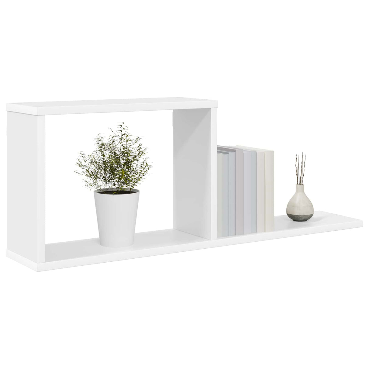 vidaXL Zwevende schappen Wit 80 x 15 x 30 cm Bewerkt hout