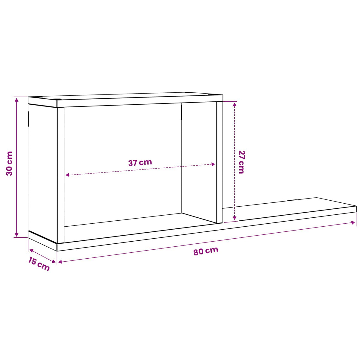 vidaXL Zwevende schappen Wit 80 x 15 x 30 cm Bewerkt hout