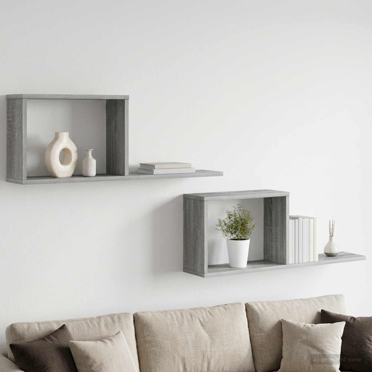 vidaXL Zwevende schappen Wit 80 x 15 x 30 cm Bewerkt hout