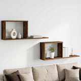 vidaXL Zwevende schappen Wit 80 x 15 x 30 cm Bewerkt hout
