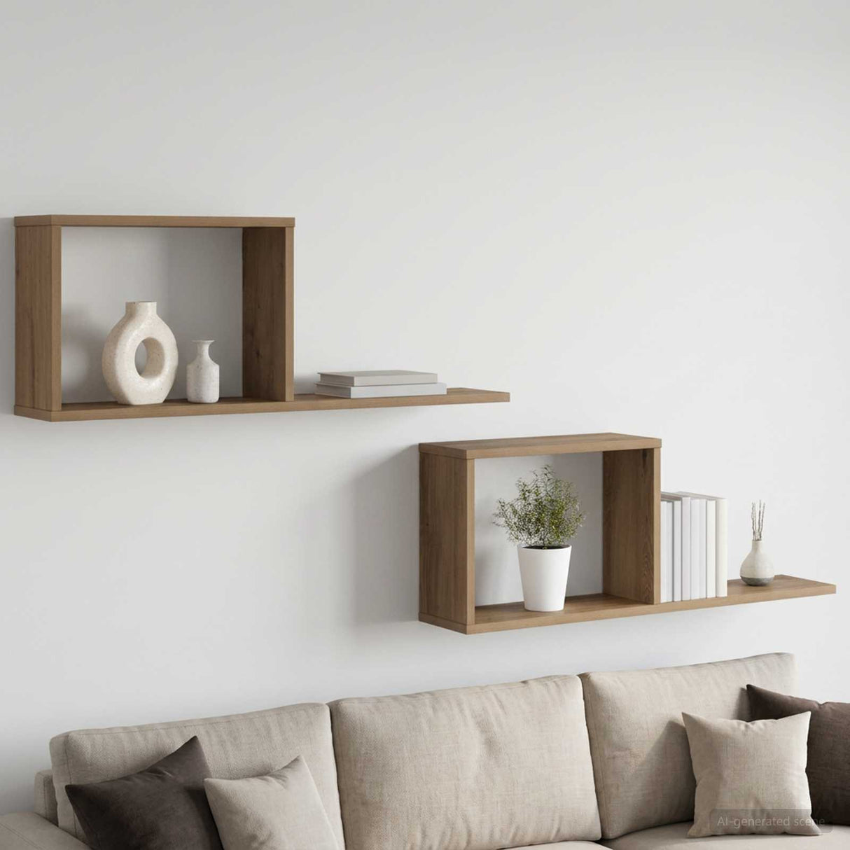 vidaXL Zwevende schappen Wit 80 x 15 x 30 cm Bewerkt hout
