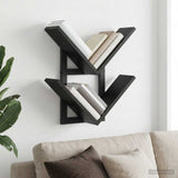 vidaXL Wall-Mounted Shelf Black Oak 43x15x47 cm Engineered Wood