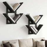 vidaXL Wall-Mounted Shelf Black Oak 43x15x47 cm Engineered Wood