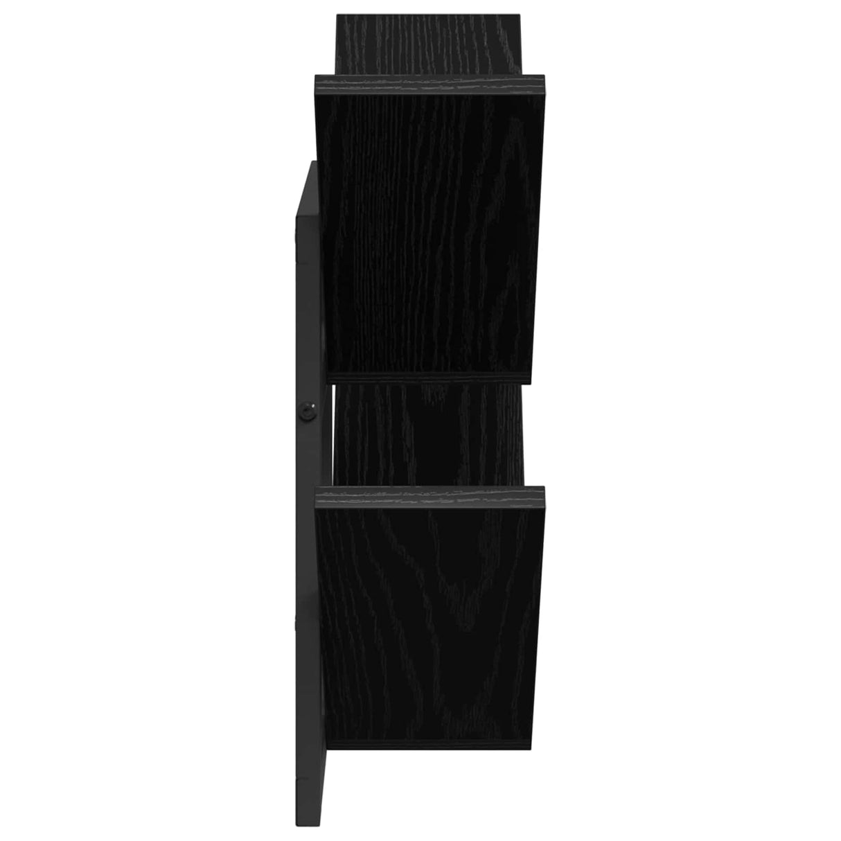 vidaXL Wall-Mounted Shelf Black Oak 43x15x47 cm Engineered Wood