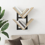 vidaXL Wall-Mounted Shelf Black Oak 43x15x47 cm Engineered Wood