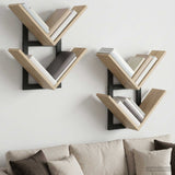 vidaXL Wall-Mounted Shelf Black Oak 43x15x47 cm Engineered Wood