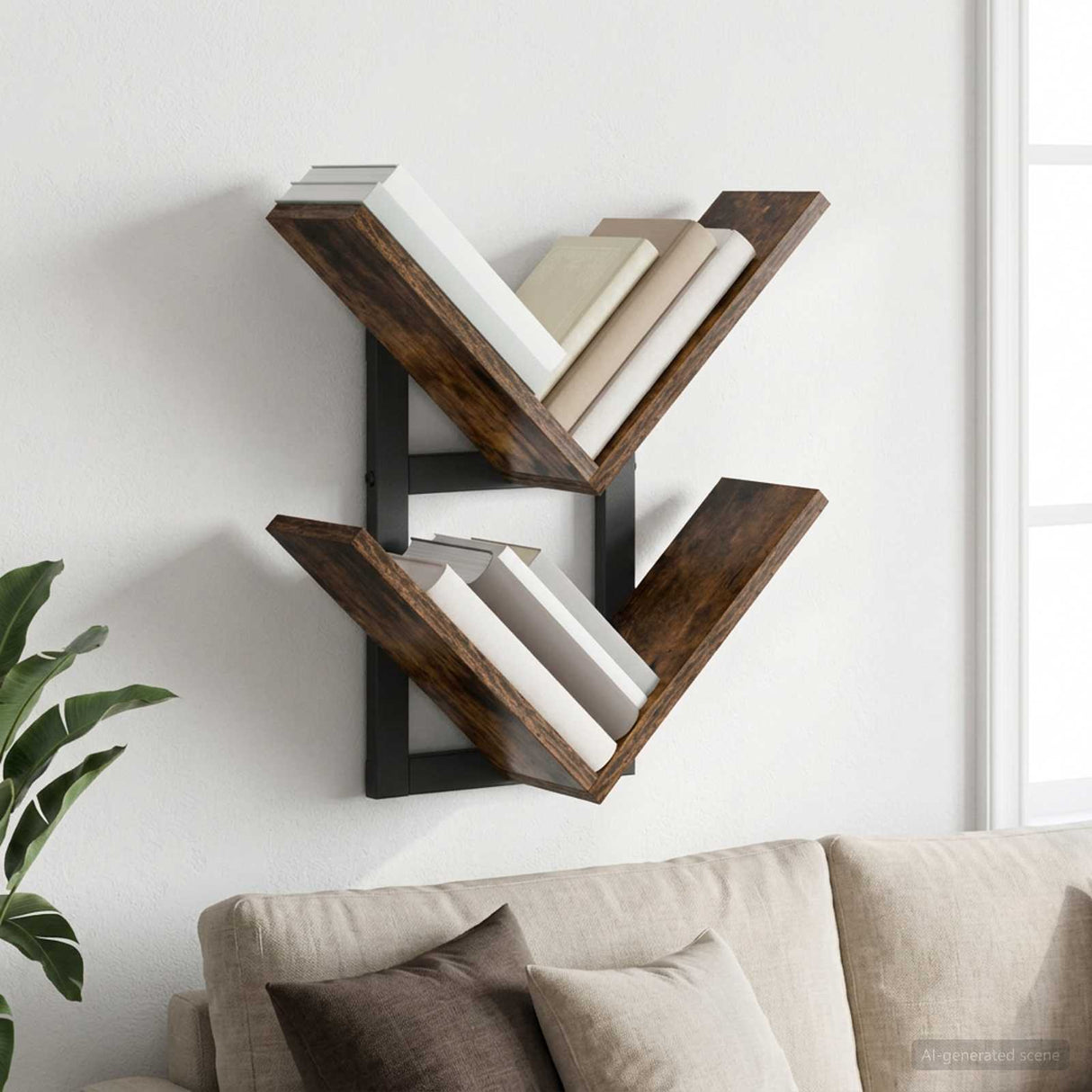 vidaXL Wall-Mounted Shelf Black Oak 43x15x47 cm Engineered Wood