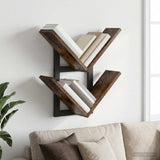 vidaXL Wall-Mounted Shelf Black Oak 43x15x47 cm Engineered Wood