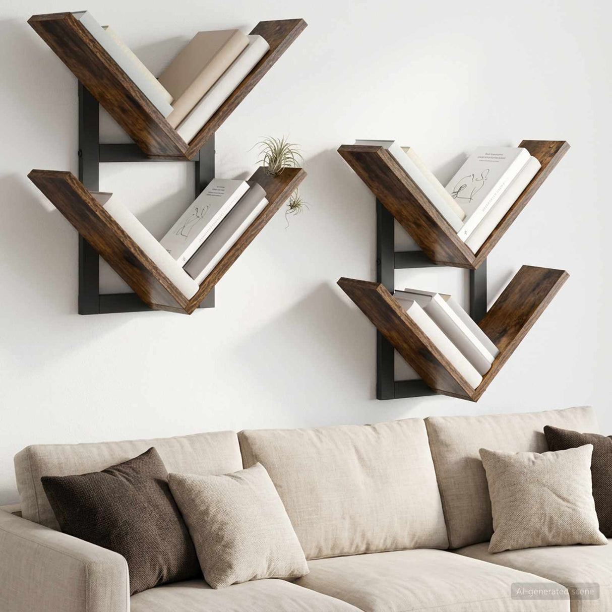 vidaXL Wall-Mounted Shelf Black Oak 43x15x47 cm Engineered Wood