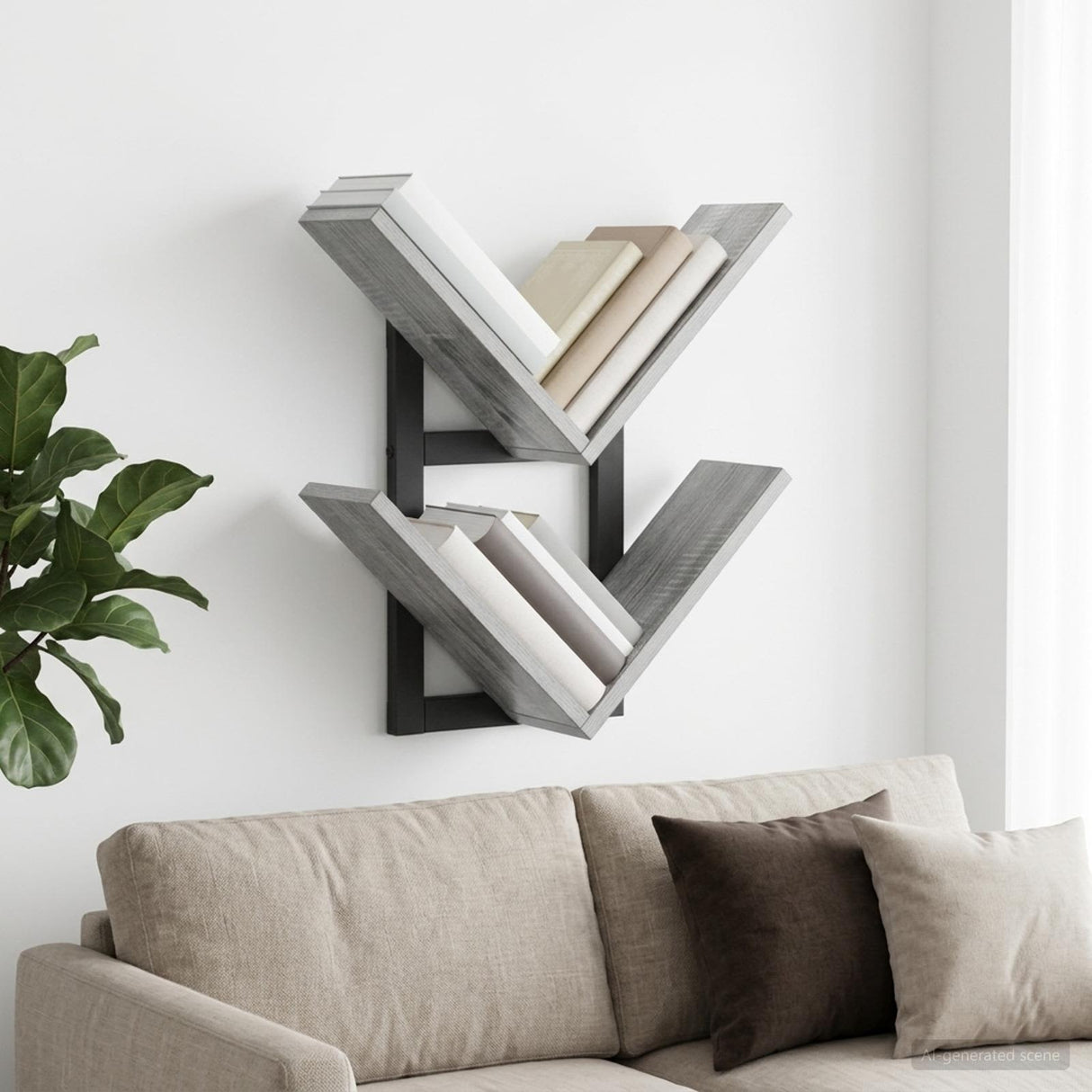 vidaXL Wall-Mounted Shelf Black Oak 43x15x47 cm Engineered Wood