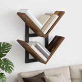 vidaXL Wall-Mounted Shelf Black Oak 43x15x47 cm Engineered Wood