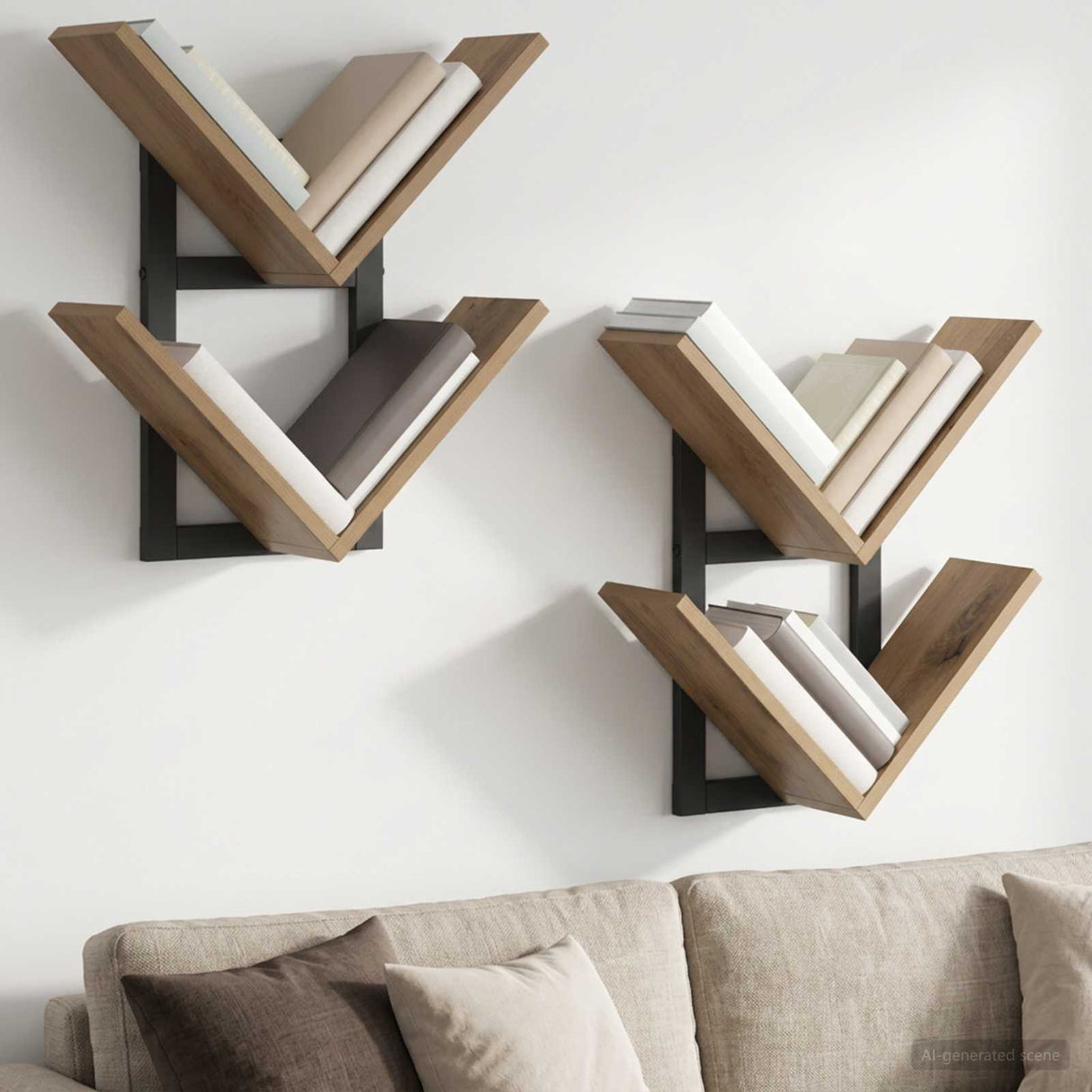 vidaXL Wall-Mounted Shelf Black Oak 43x15x47 cm Engineered Wood