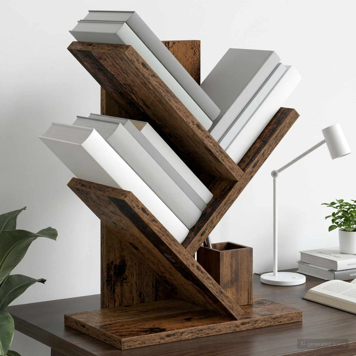 vidaXL Boomboekenplank 3-laags 30 x 18 x 40 cm Bewerkt hout Wit