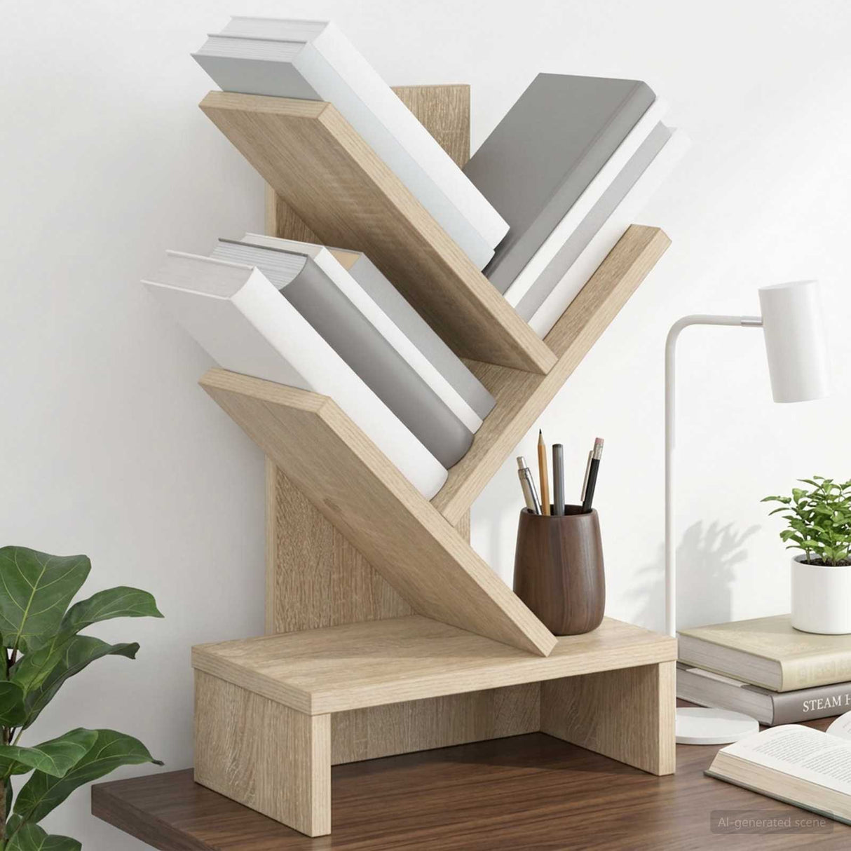 vidaXL Boomboekenplank 3-laags 30 x 18 x 40 cm Bewerkt hout Wit