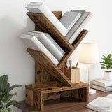 vidaXL Boomboekenplank 3-laags 30 x 18 x 40 cm Bewerkt hout Wit