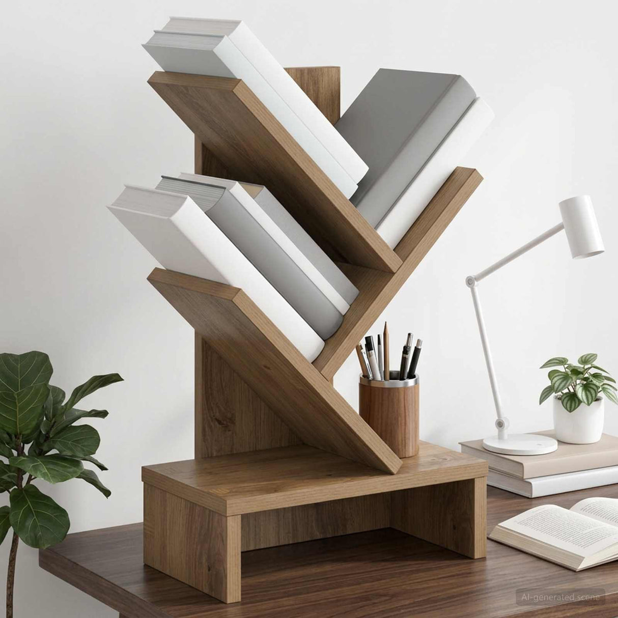 vidaXL Boomboekenplank 3-laags 30 x 18 x 40 cm Bewerkt hout Wit