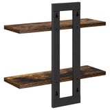 vidaXL Zwevende schappen Zwart eiken 40 x 15 x 40 cm Bewerkt hout