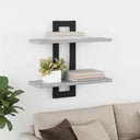 vidaXL Zwevende schappen Zwart eiken 40 x 15 x 40 cm Bewerkt hout