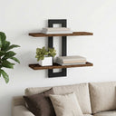 vidaXL Zwevende schappen Zwart eiken 40 x 15 x 40 cm Bewerkt hout