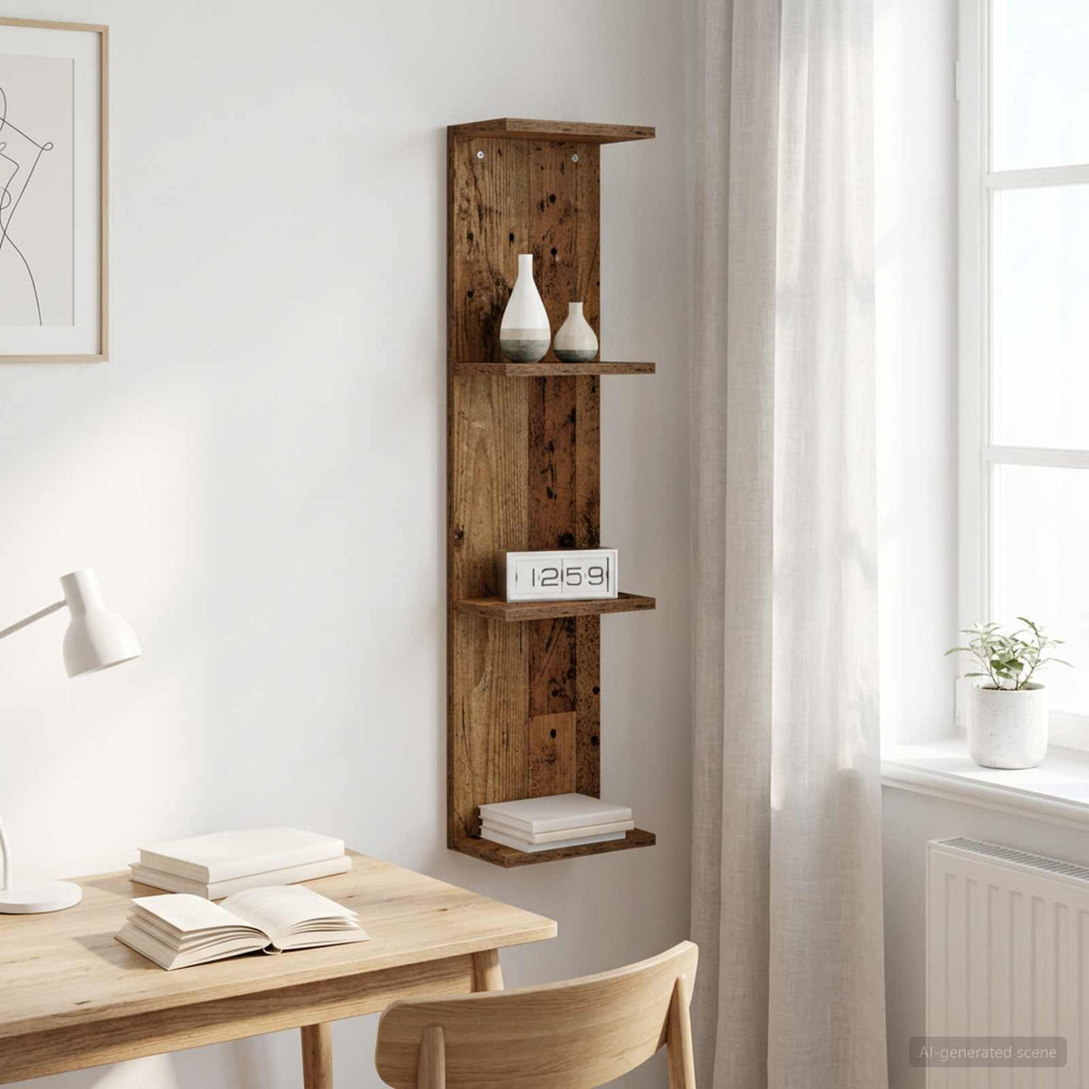 vidaXL Wandplank Wit 25 x 15 x 100 cm Bewerkt hout