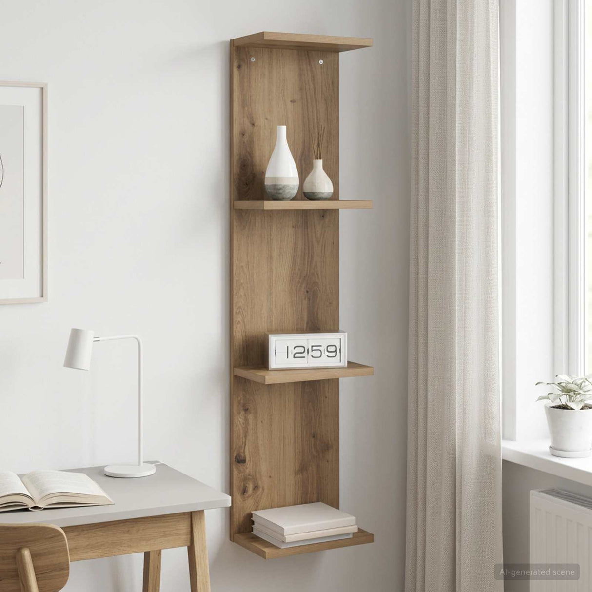 vidaXL Wandplank Wit 25 x 15 x 100 cm Bewerkt hout