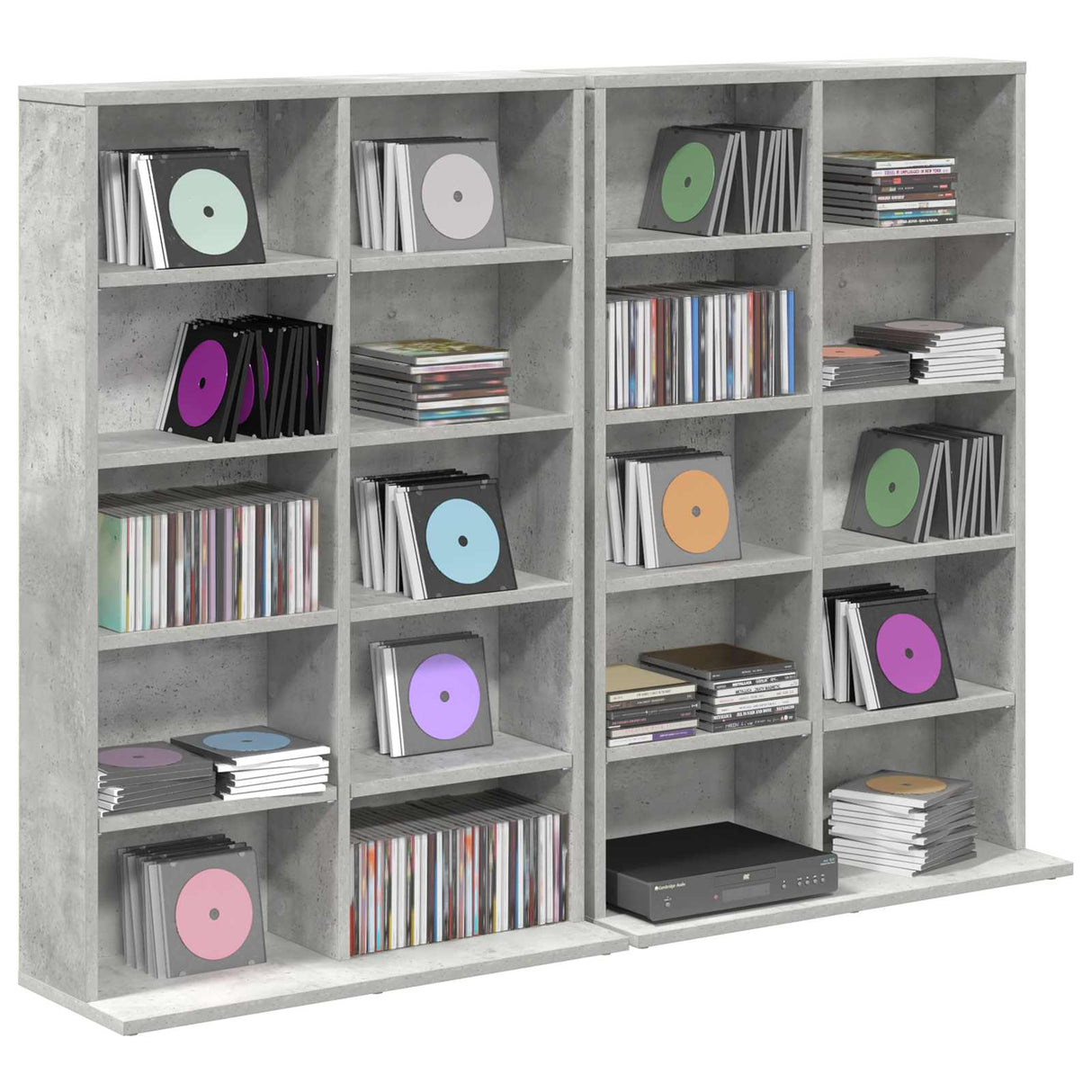vidaXL CD Kast 2 st Sonoma Eiken 65 x 23,5 x 97,5 cm Bewerkt hout