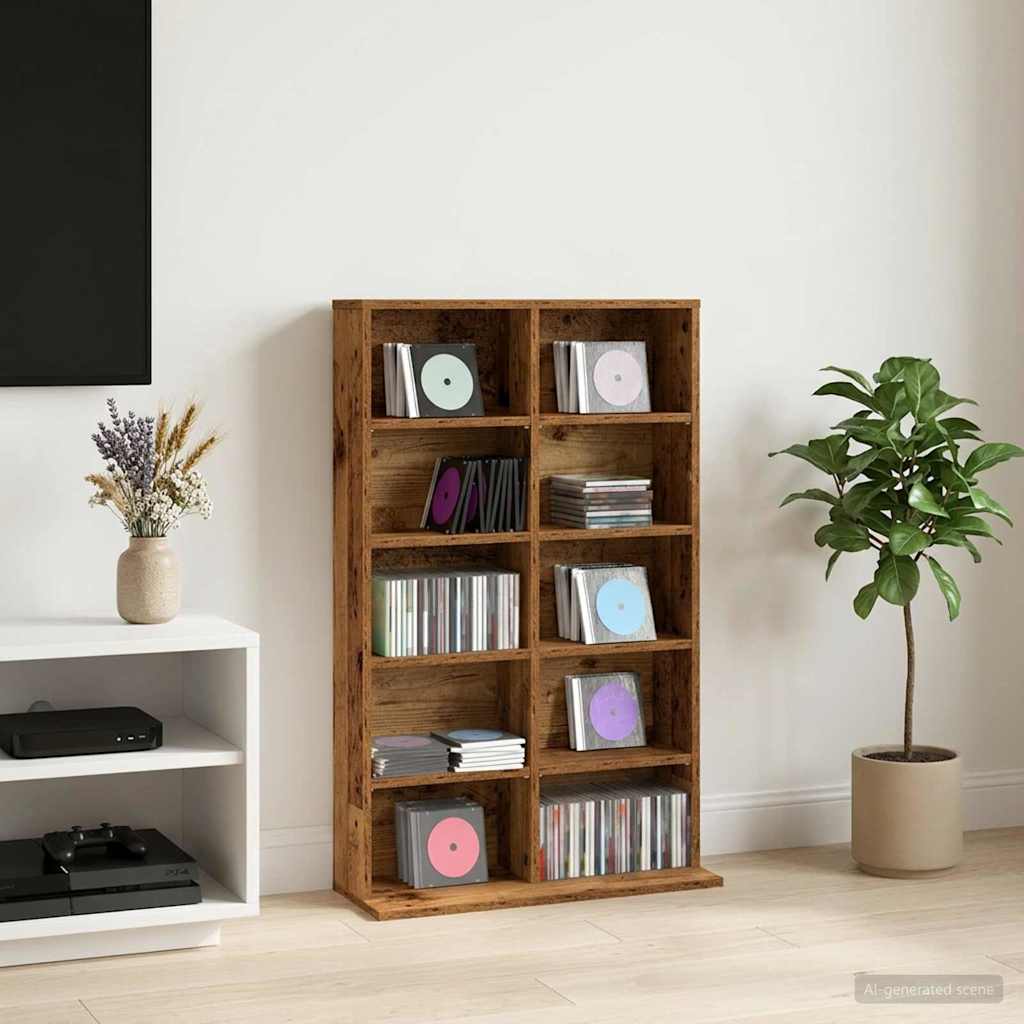 vidaXL CD Kast 2 st Sonoma Eiken 65 x 23,5 x 97,5 cm Bewerkt hout